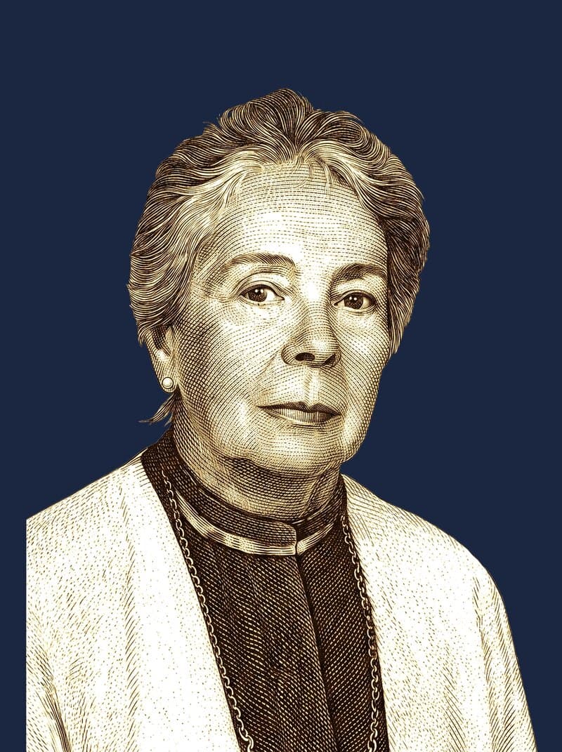 Dalila Pereira da Costa, gravura a ouro sobre azul-nocturno.