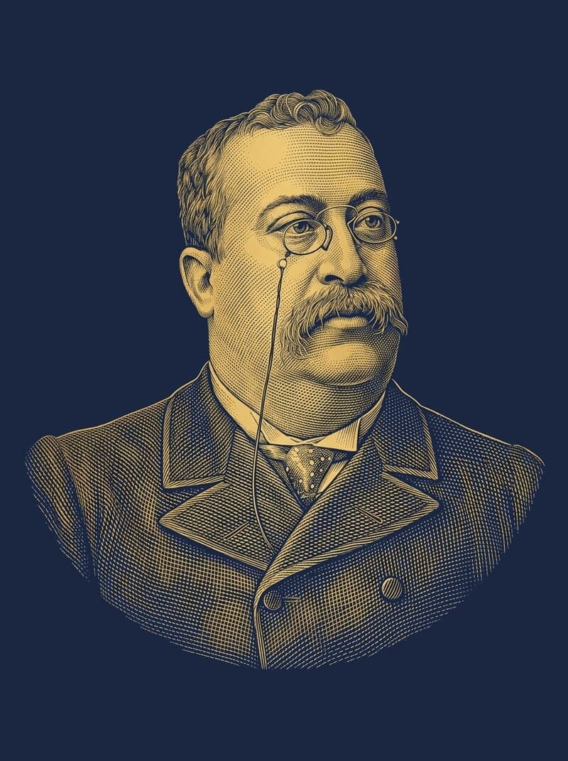 Sampaio Bruno, gravura a ouro sobre azul-nocturno.