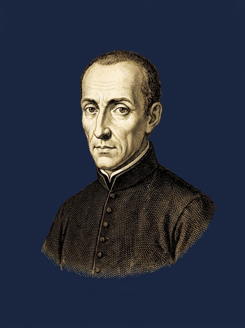 Padre António Vieira, gravura a ouro sobre azul
